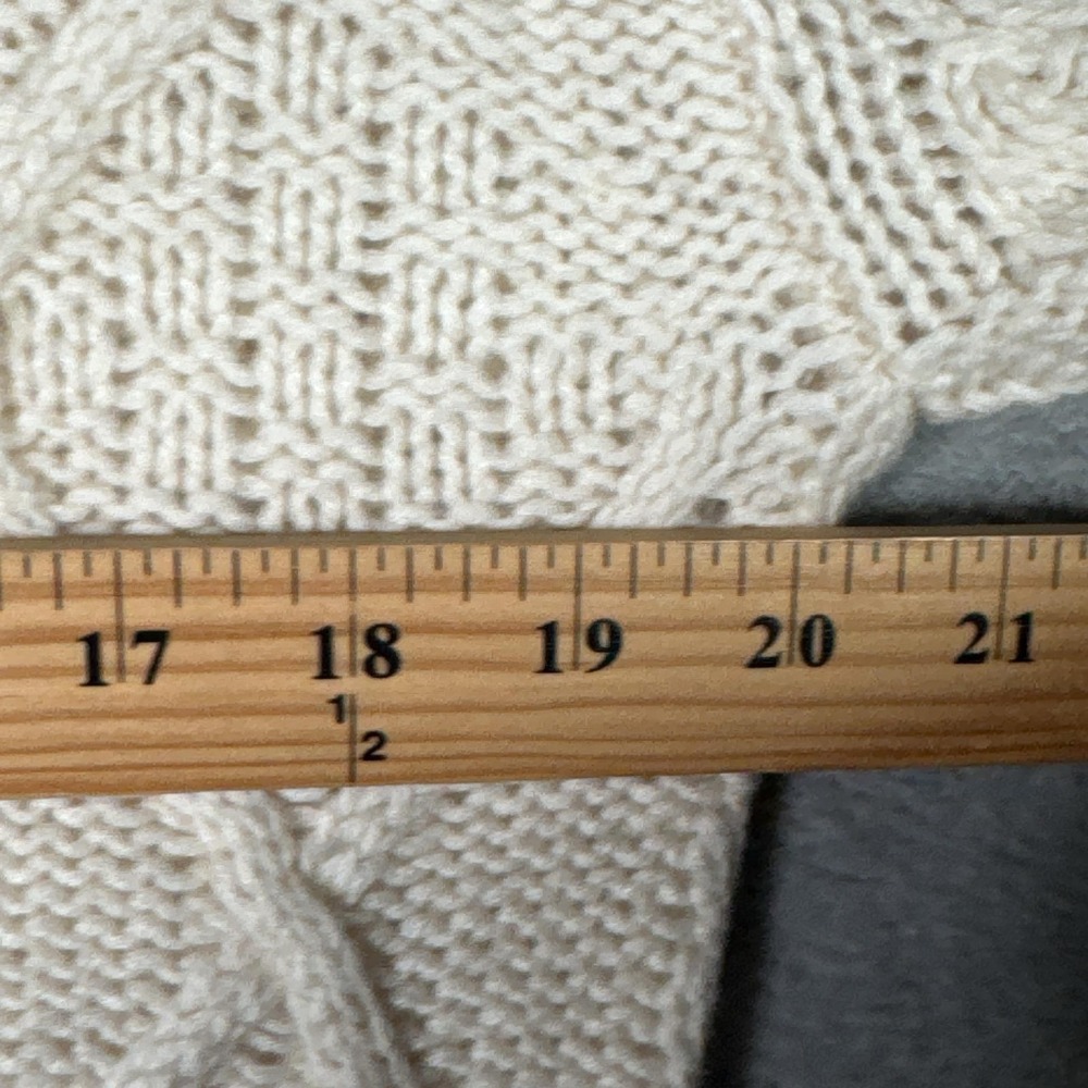 Nili Lotan Sweater Womens M White 100% Cashmere Cable Knit Crewneck Pullover - Picture 5 of 8